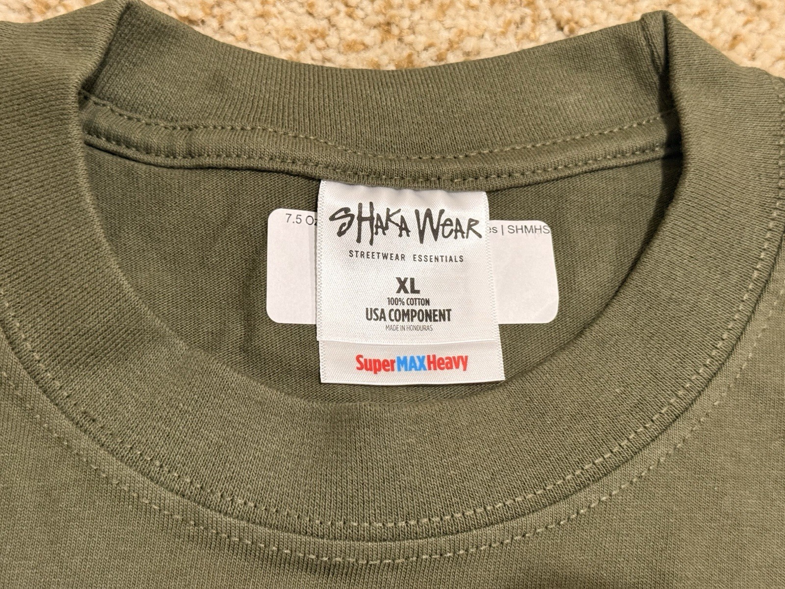 Shaka Wear Max Heavyweight Short Sleeve T-Shirt Olive Size XL, Qns. gallery