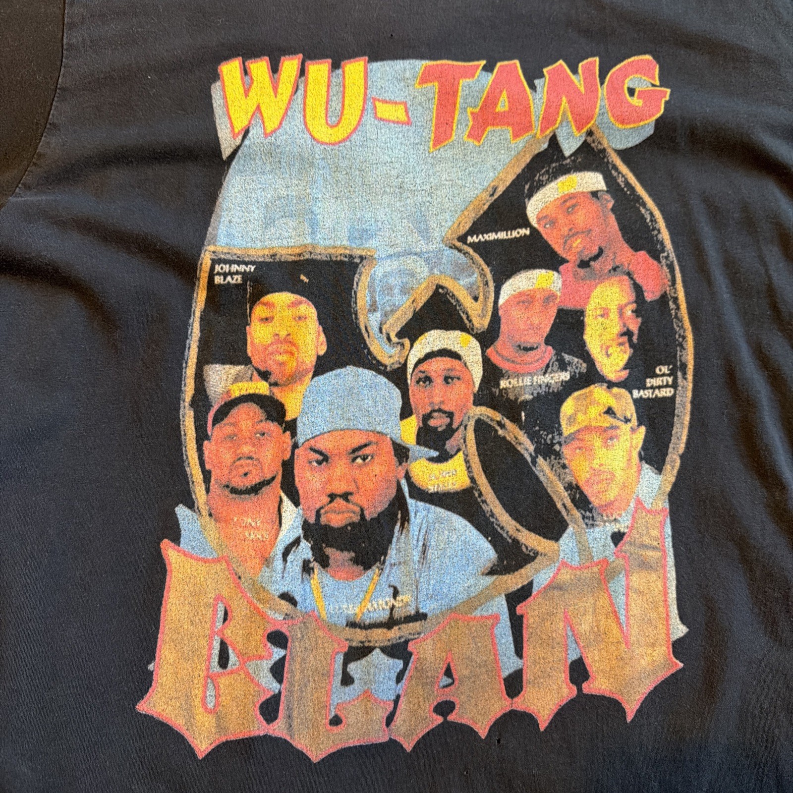 Vintage Wu-Tang Clan Raekwon Ice Cream Fire Exit Faded Black L T-Shirt REPRINT gallery