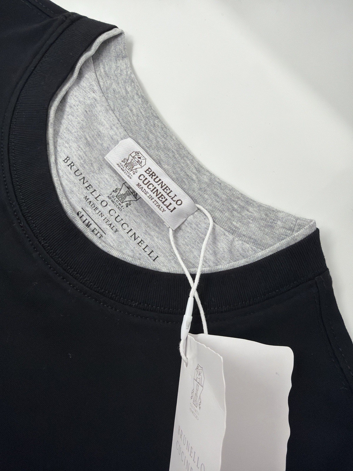BRUNELLO CUCINELLI Black /gray Layering T-shirt. SZ 48 slim fit gallery