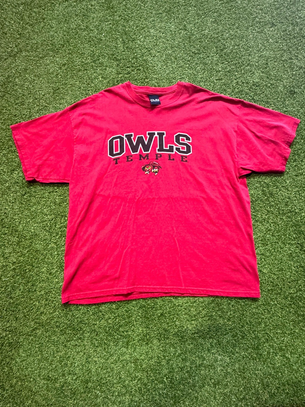 Temple Owls T-shirt Mens XL Red Graphic Cotton Crew-Neck Golf Tennis Running