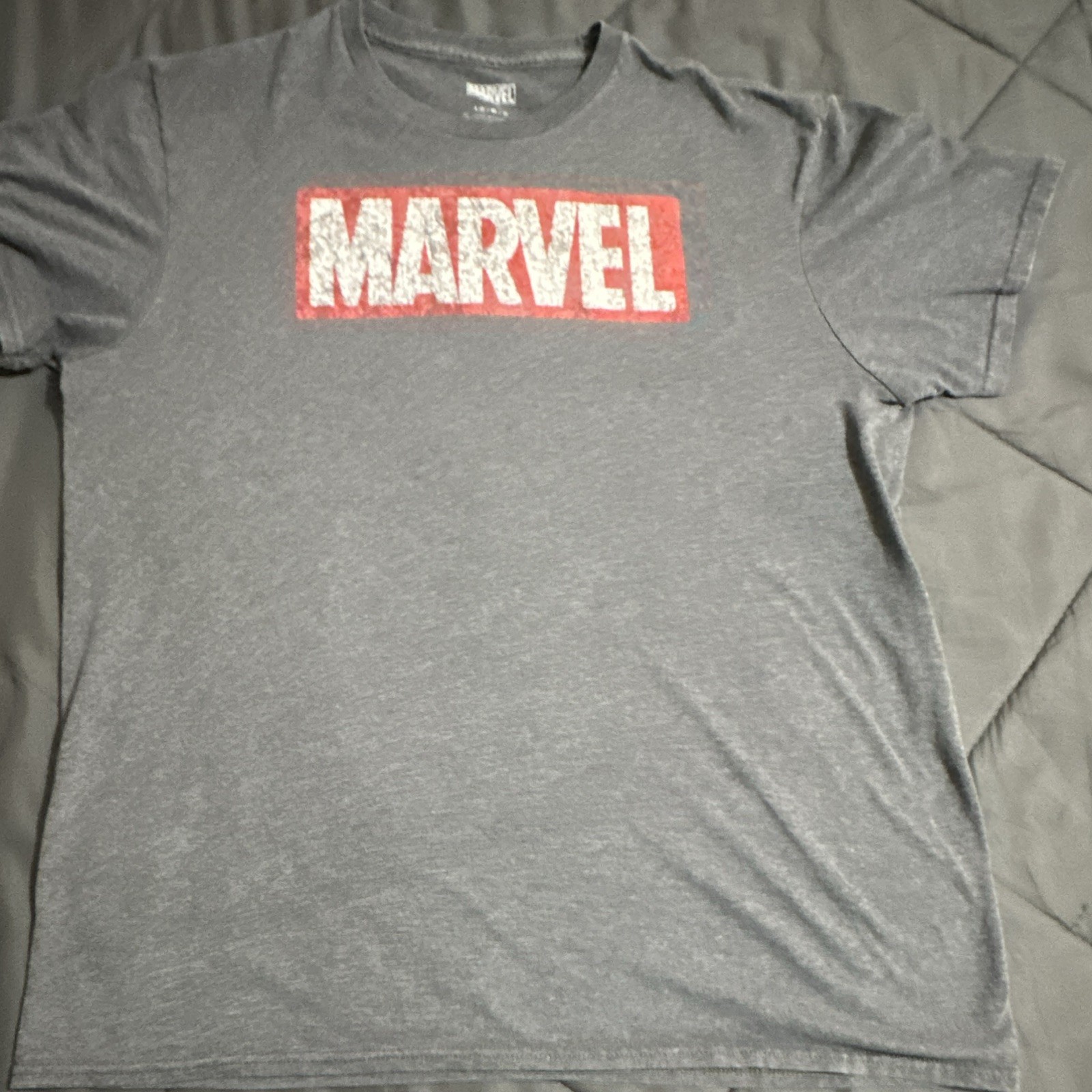 Marvel Men's Gray Logo Graphic Print T-Shirt Crew Neck Short Sleeve L gallery