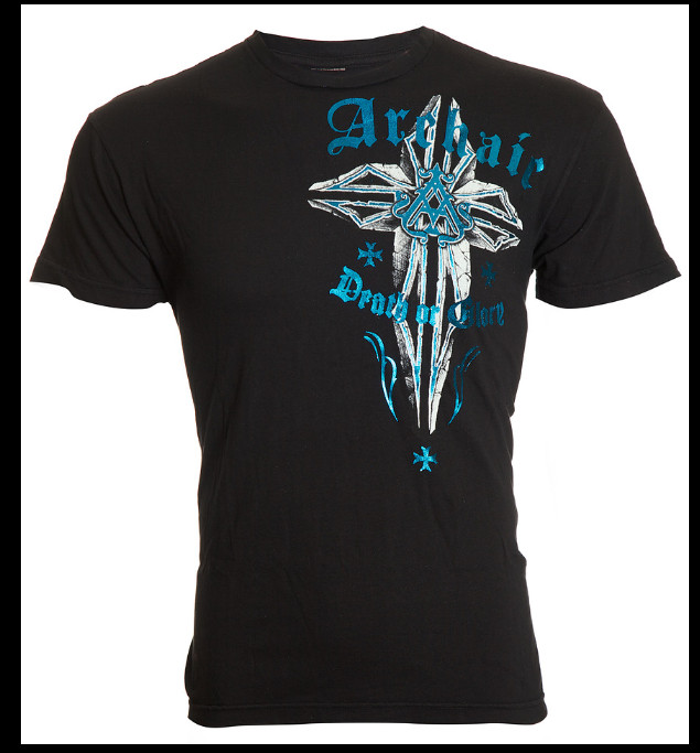ARCHAIC by AFFLICTION Black FERAL Short Sleeve Slim Fit Y2K T-shirt NWT gallery