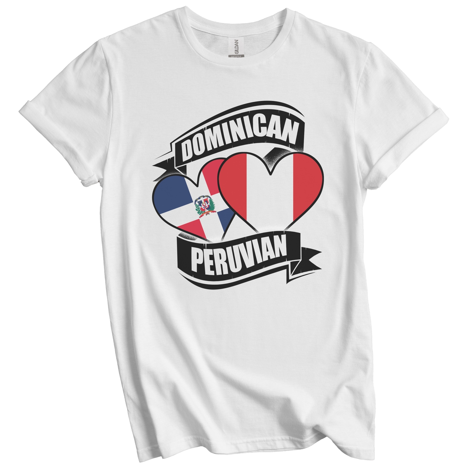 Dominican Peruvian Hearts Dominican Republic Peru Flags T-Shirt gallery