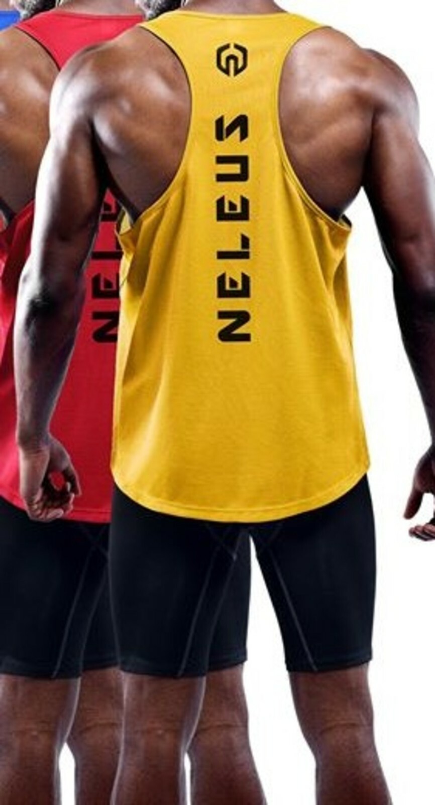 NELEUS 'Dry Fit Logo Muscle' Mesh Tank Top Men's M Gym Workout Exercise Ylw NWT! gallery