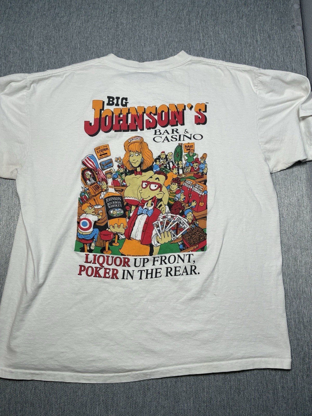 Big Johnson Bar & Casino shirt vintage 90s X-Large XL Poker in the rear gallery
