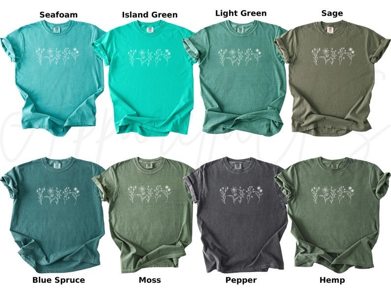 Comfort Colors Wildflower Shirt, Flower Shirt, Nature Shirt, Floral Cottagecore gallery
