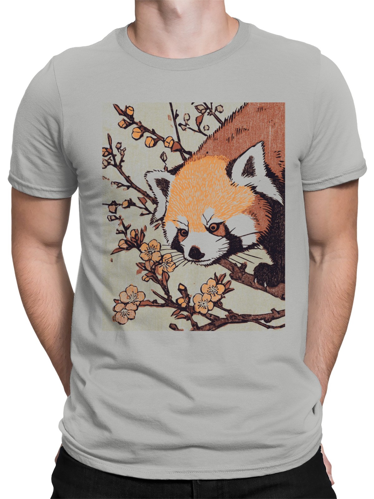 Red Panda and Blossoms Art Men's T-shirt gallery