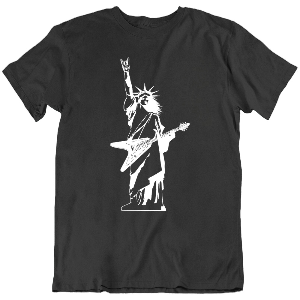 Guitar Rock Music Statue of Liberty Art Freedom Funny T-Shirt Tee Gift New