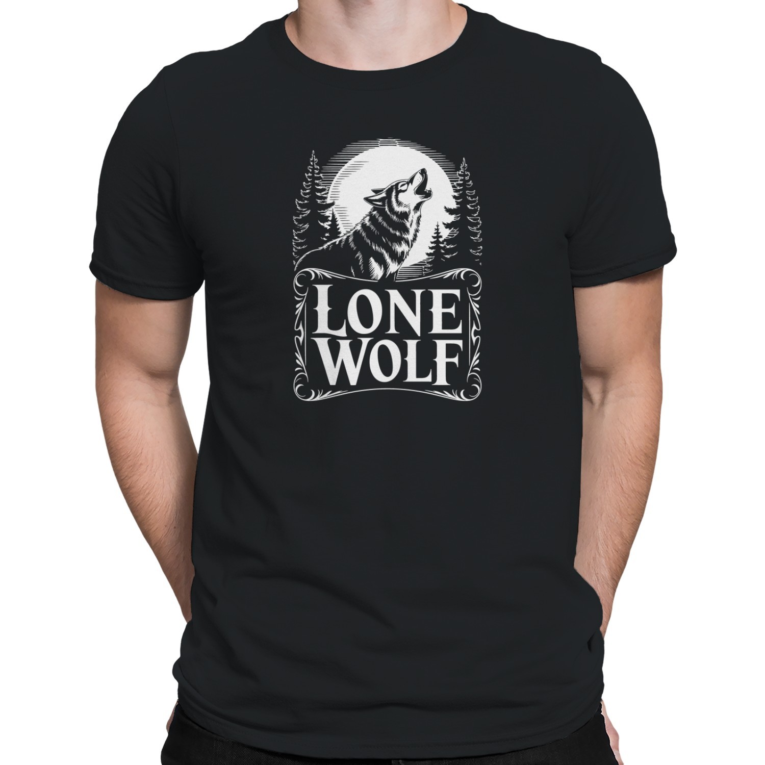 Lone Wolf Howling Men's T-shirt gallery