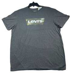 Levis Shirt Mens size Large Gray Short Sleeve Levis Big Logo Camo Tshirt New