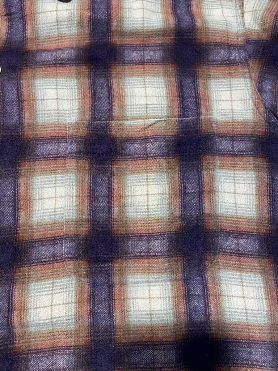 DONEGAL 50s Plaid Print Flannel Shirt Prinel Open Collar Shirt M gallery