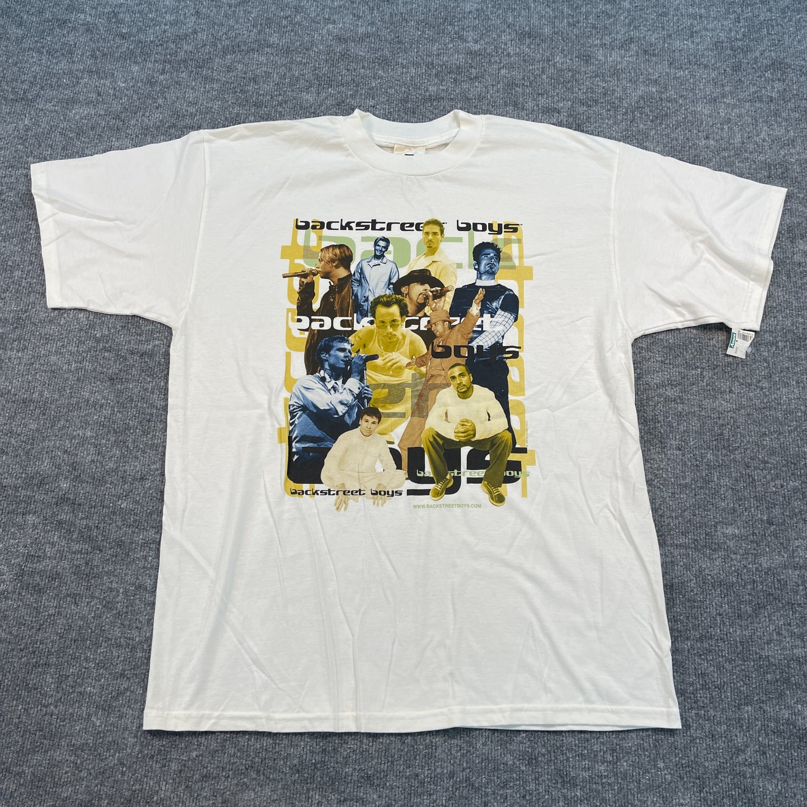 NWT Vintage 1999 Winterland Backstreet Boys Band Shirt XL 23×31 White