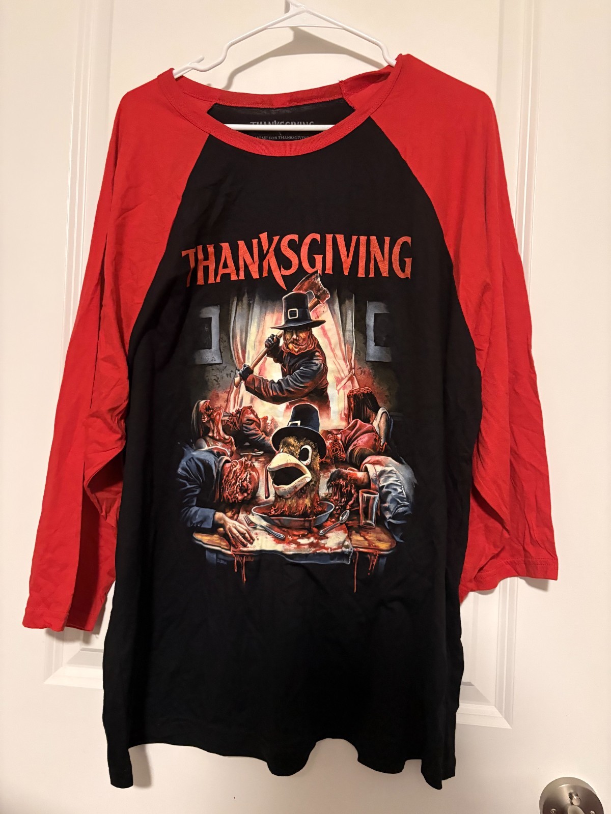 Fright Rags Home for Thanksgiving 2023 Horror John Carver Baseball Tee Shirt 2X gallery