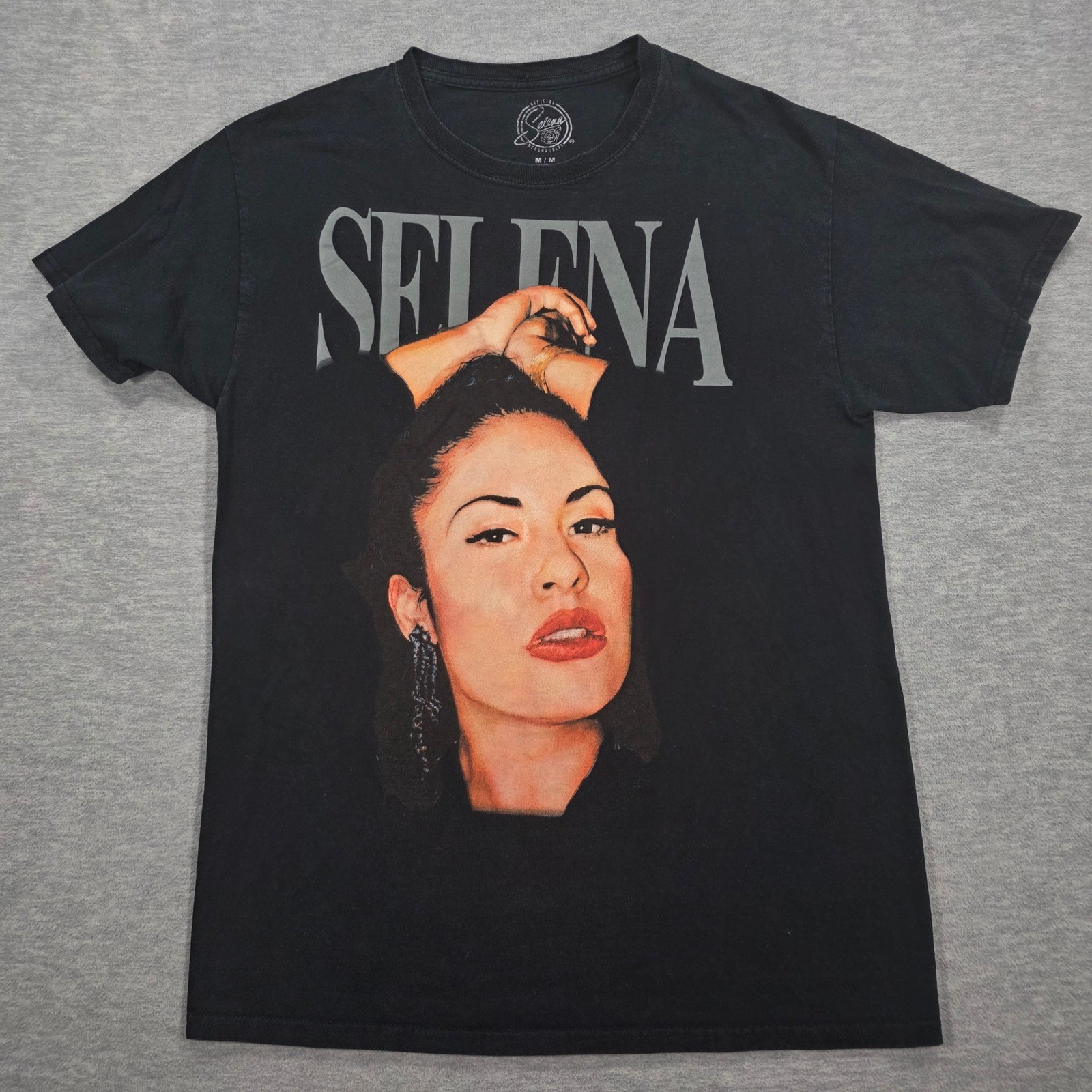 Selena Official Merchandise Mens Black Graphic Portrait T-Shirt Size Medium 2022