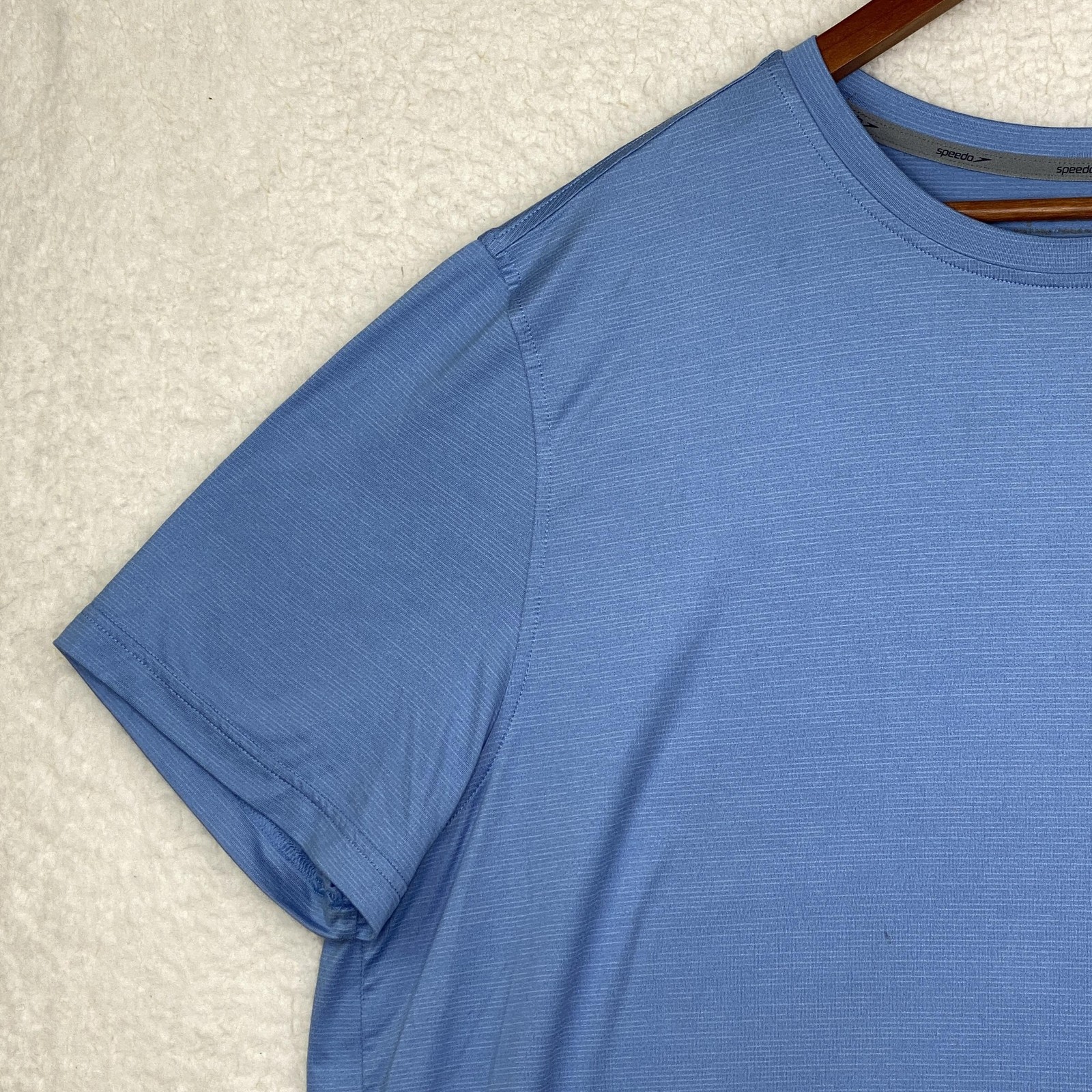 Speedo Shirt Mens 2XL Blue Tagless UV Protection Crew Neck Polyester Spandex gallery