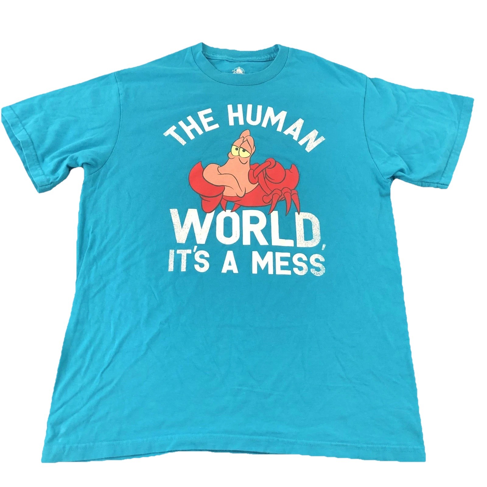 Disney Sebastian The Little Mermaid Shirt Mens Medium Blue Graphic Tee Quote gallery
