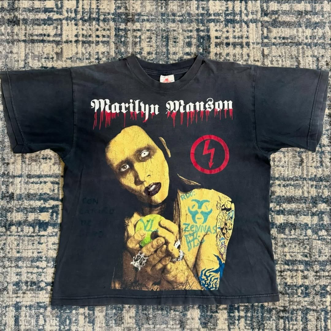 90s MARILYN MANSON MEXICAN BOOTLEG AOP Vintage T-Shirt Reprint gallery