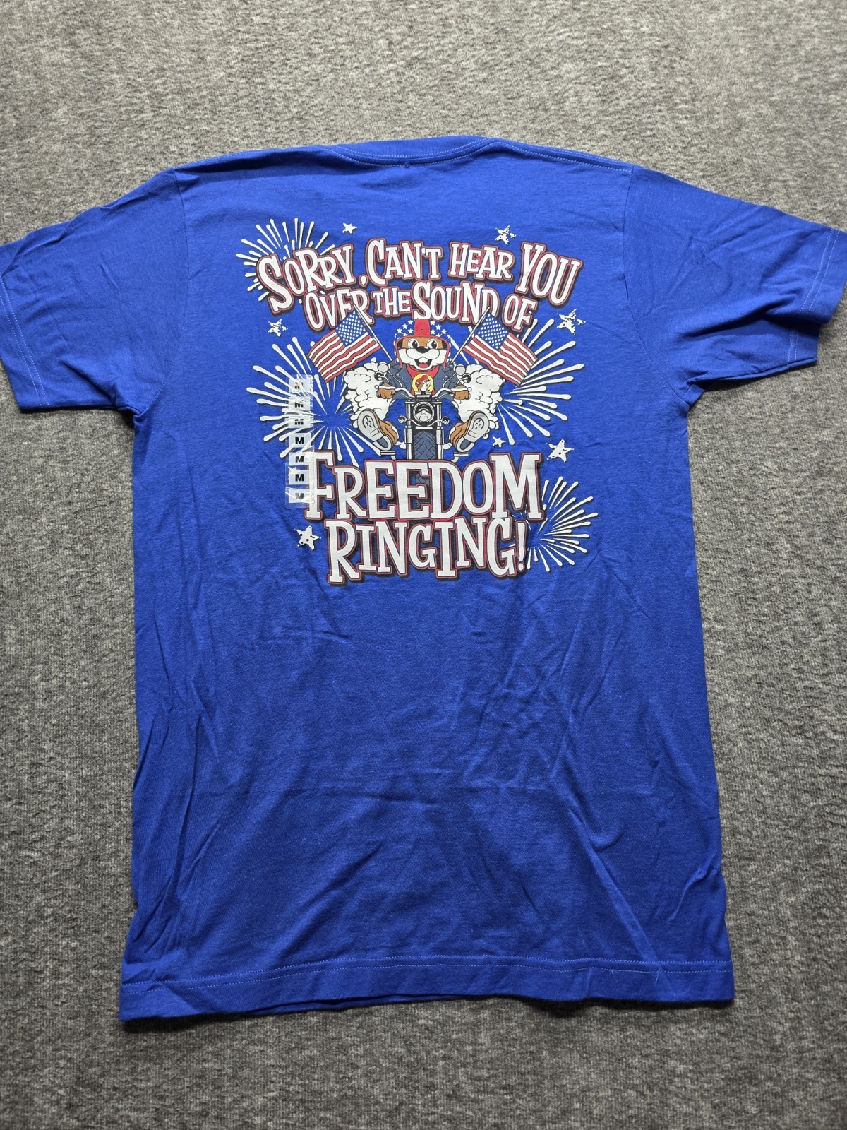 NWT Buc-ees “Freedom Ringing” 4th Of July T-Shirt Fireworks Blue Mens Medium gallery