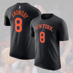 OG Anunoby 8 N.Y Knick 2026 Player Name and Number Black Shirt For Fans