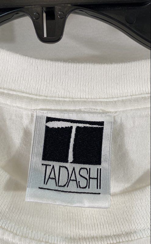 Tadashi Women's White Beaded Logo Graphic Crewneck T-Shirt gallery