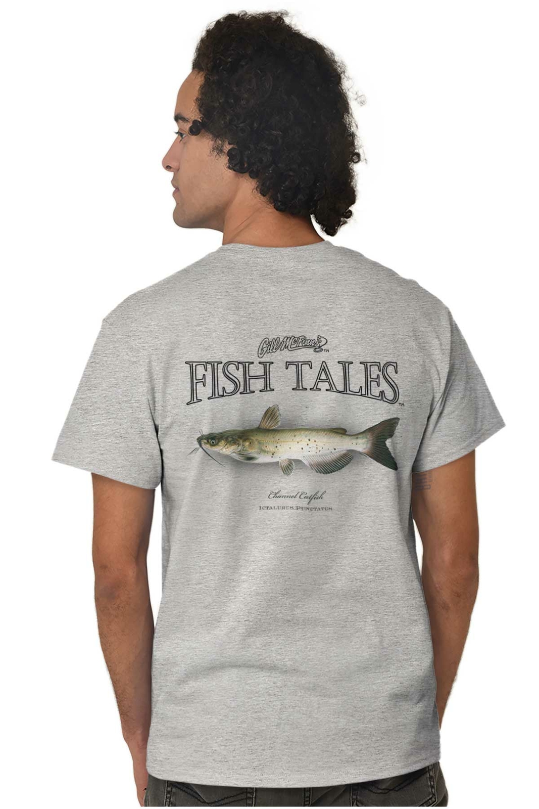 Gill McFinns Channel Catfish Fishing Camping Womens or Mens Crewneck T Shirt Tee gallery