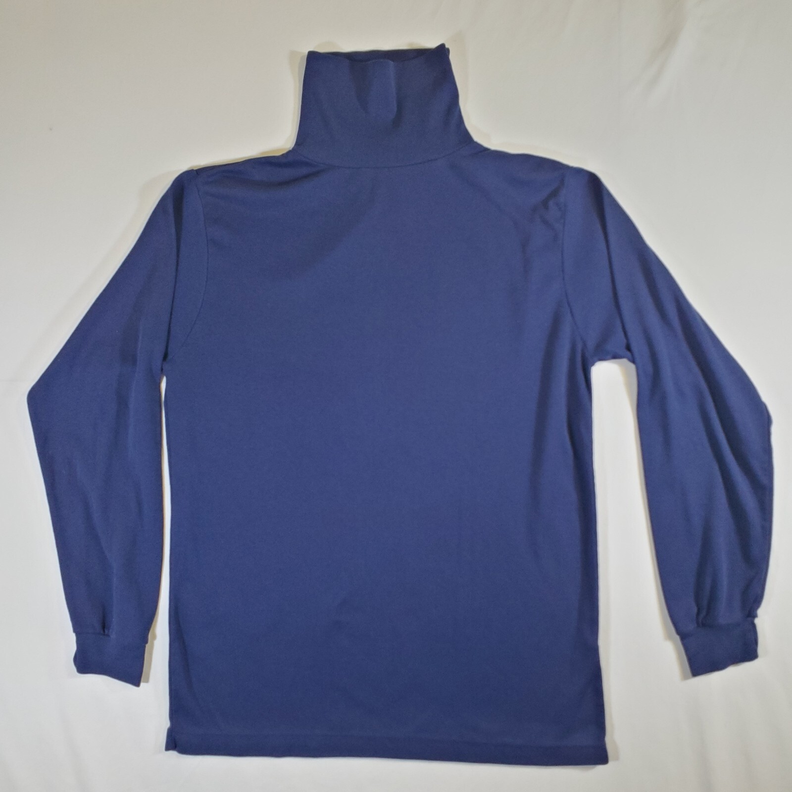 Oakton Ltd Blue Turtleneck Polycotton VTG 80s – Large Long Sleeve TShirt Shirt