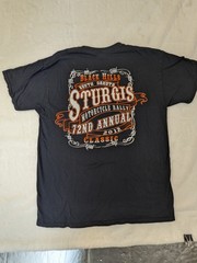 Sturgis SD Motorcycle Bikers Aop 2012 Black T shirt Toms T’s M/L See Measurement