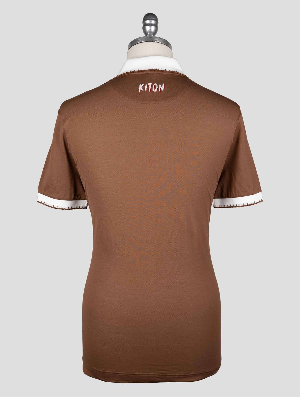 NEW KITON BROWN COTTON POLO KMZ29 EU 56 - US 46 - 2XL KMZ29 gallery