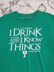 Game of Thrones “I Drink and I Know Things” Tyrion Lannister T-Shirt Men’s XL Gr