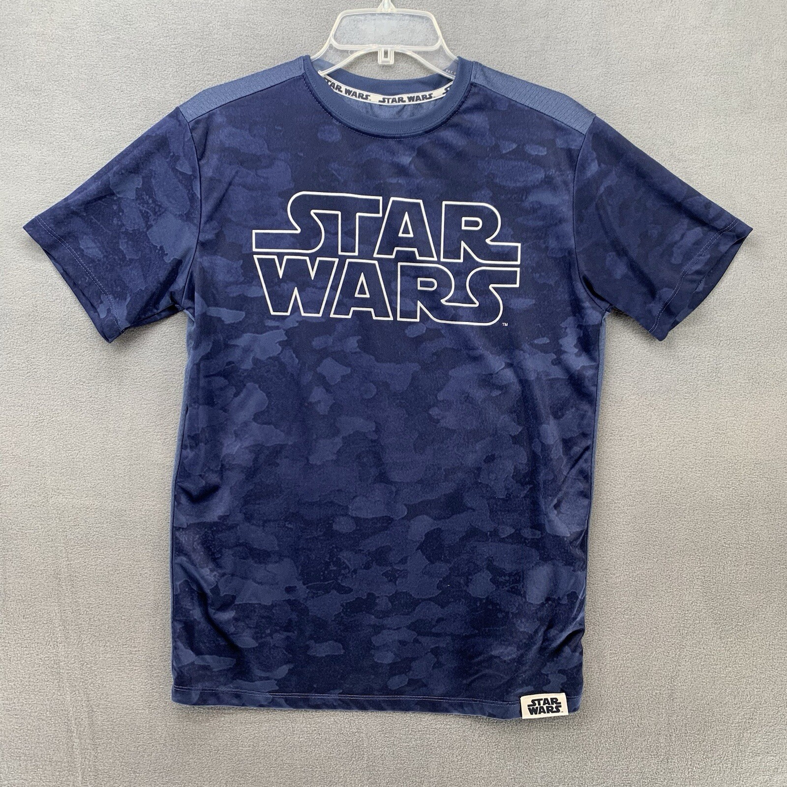 Star Wars Shirt Mens Small 34-36 Blue White Logo Tee Lucas Force Authentic Merch