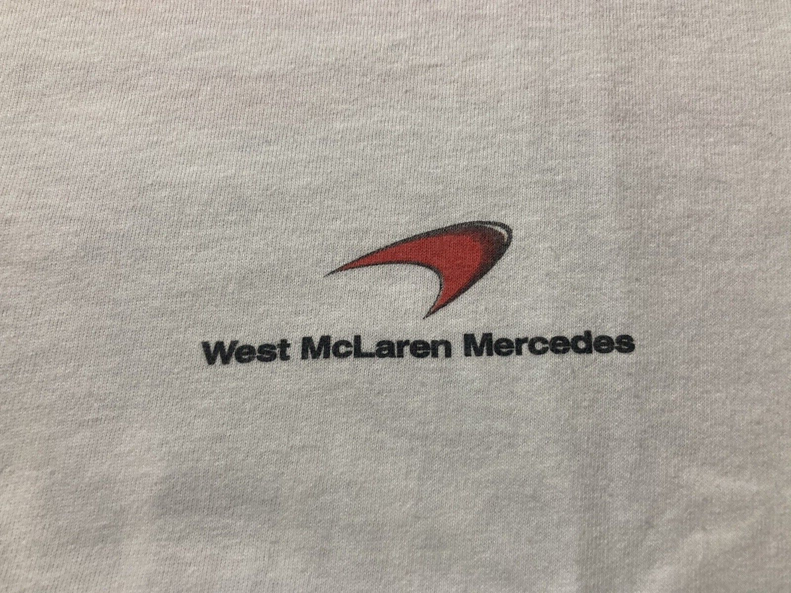 West McLaren Mercedes Formula 1 Racing Team Tee T Shirt Size L White Vintage gallery