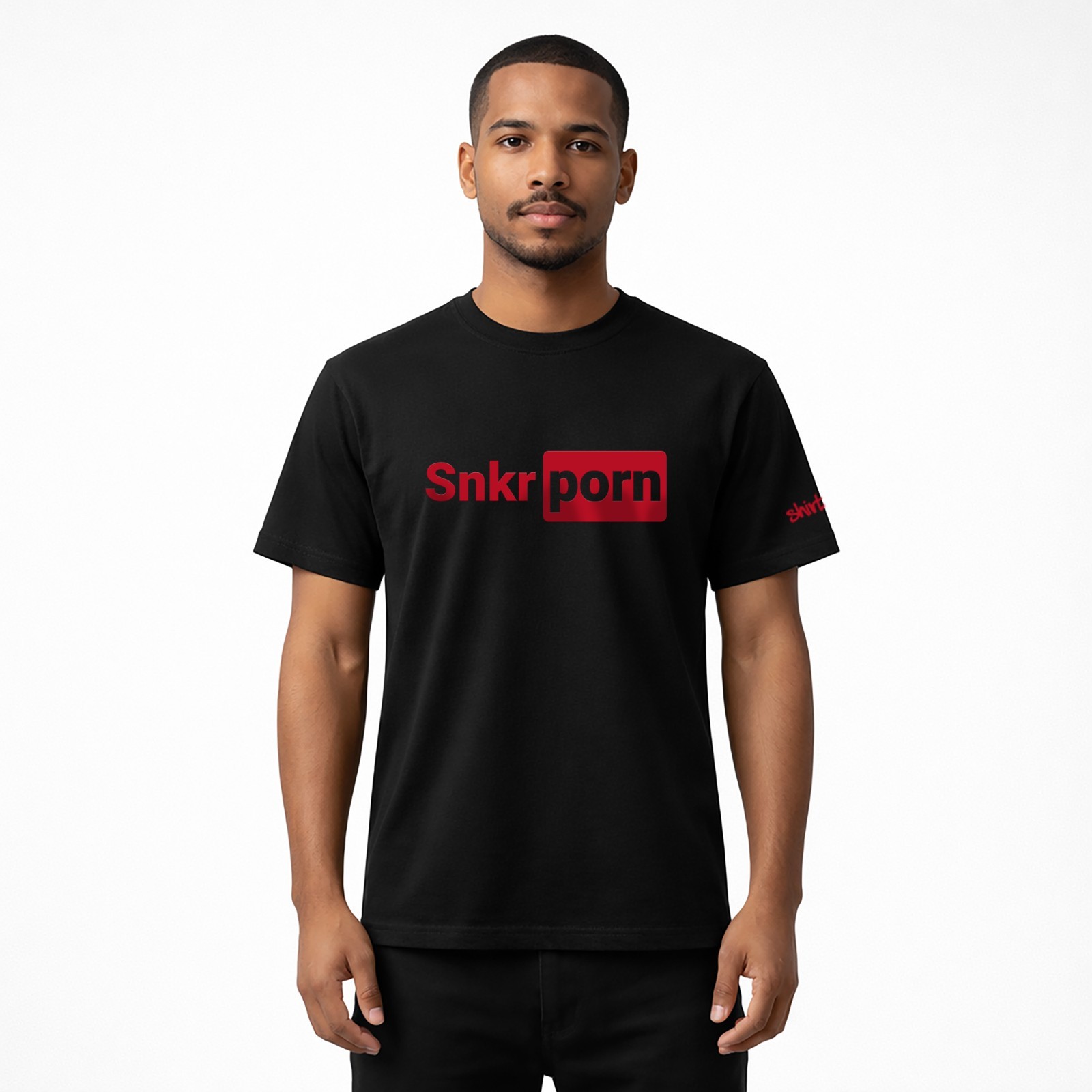 Men's Black Snkr Porn Sneaker T-shirt to Match Air Jordan 12 Retro 'Bloodline' gallery