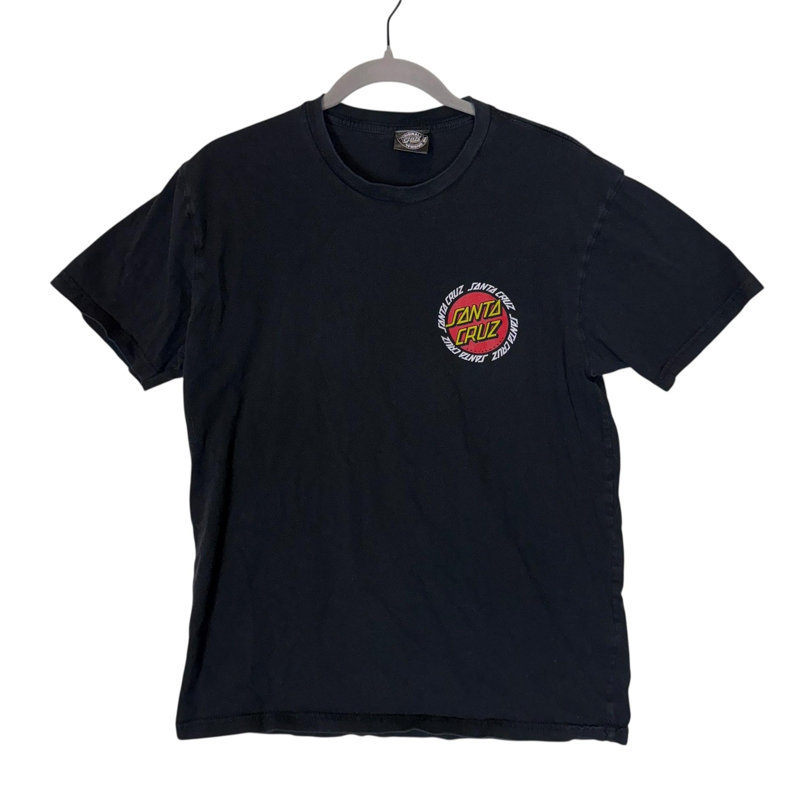 Santa Cruz Shirt Mens Medium Black Classic Dot Skateboard Graphic Logo Tee gallery