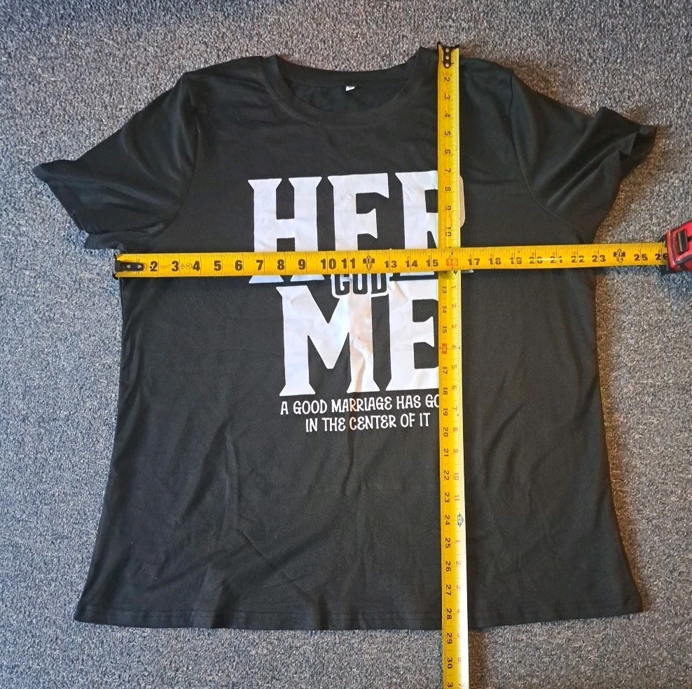 Her God Me -A Good MARRIAGE HAS GOD IN THE CENTER OF IT - 1XL Tee Black T-shirt gallery