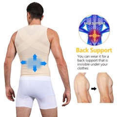 Mens Compression Vest Slimming Body Shaper Tummy Control Gynecomastia Undershirt