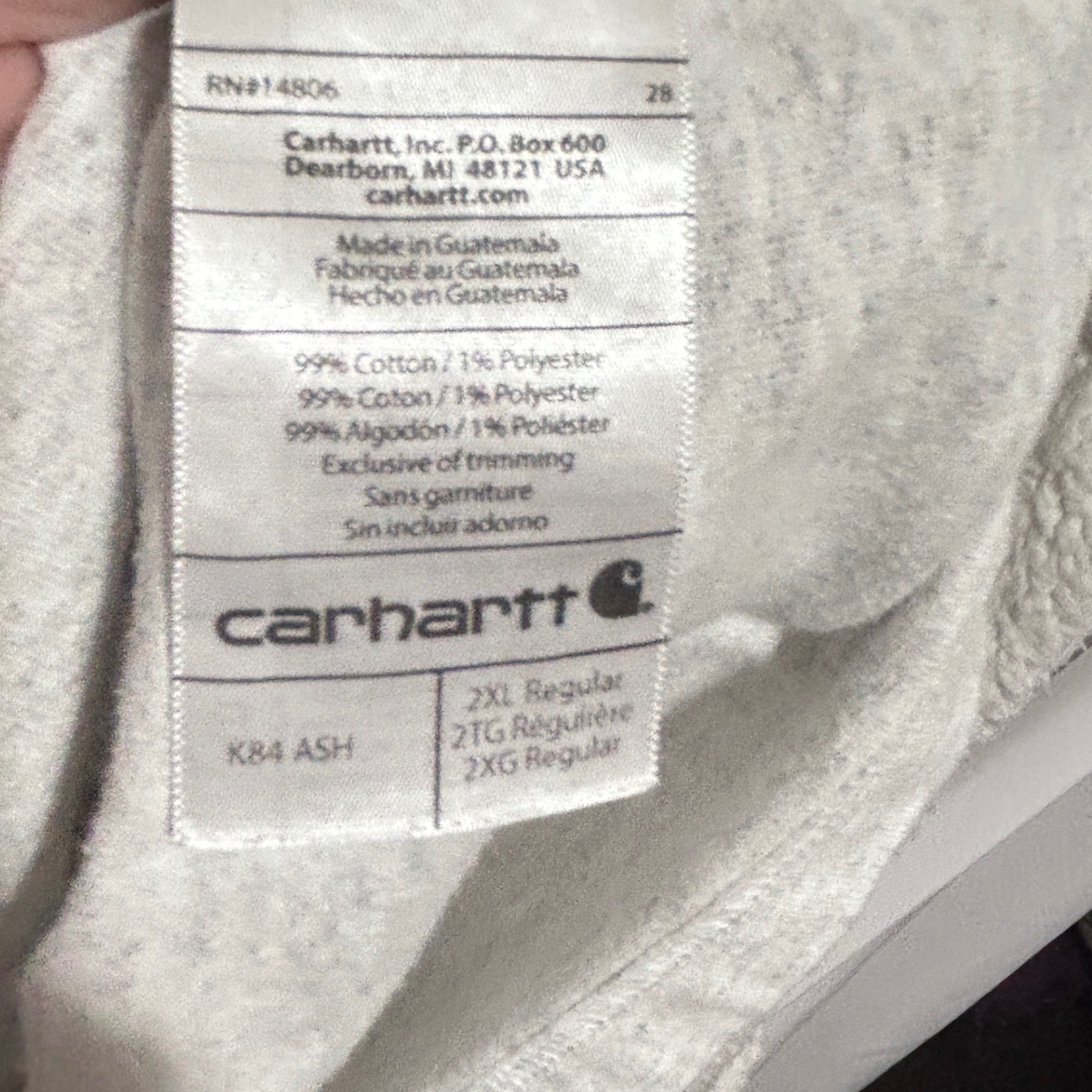Carhartt Mens Gorpcore Workwear Henley Shirt 2XL Ash Grey Utility Pocket Tee gallery
