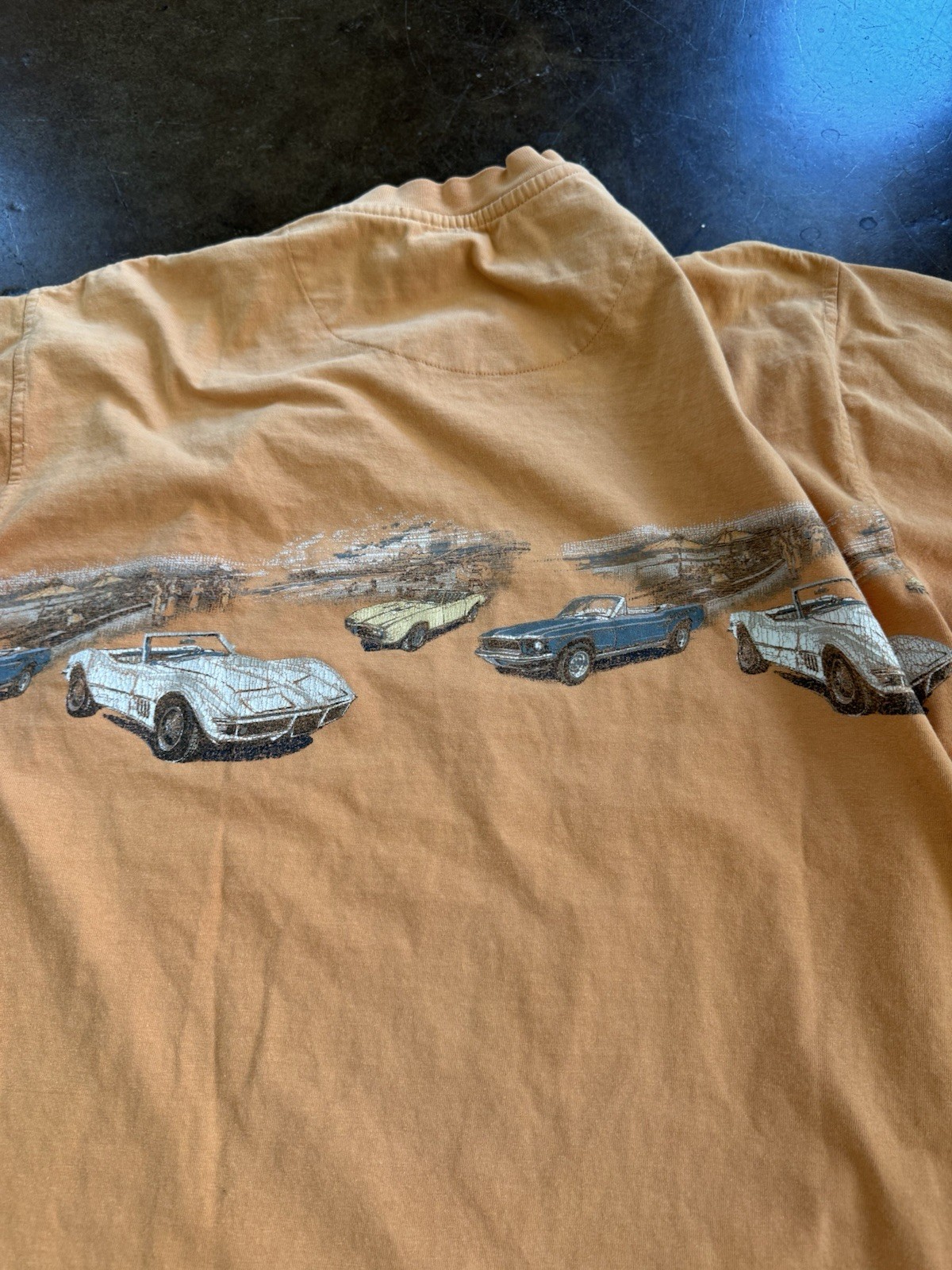Classic Car Graphic T Shirt Reverse Print Size Large Short Sleeve 100 Cotton USA gallery