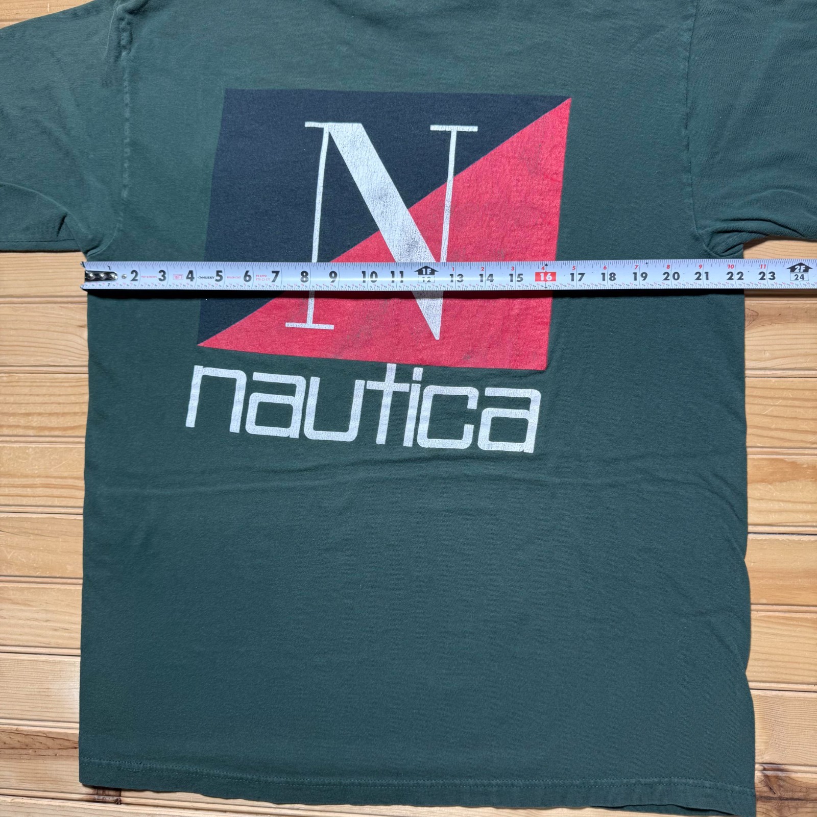 Vintage 90s Nautica Big Logo Streetwear Graphic Pocket T-Shirt USA Made Large gallery