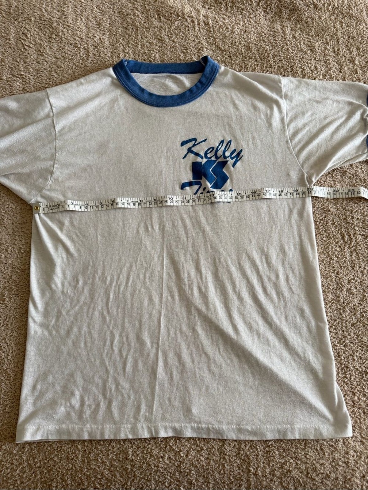 ⁠Vintage Kelly Tires Ringer T-Shirt 80s 90s Retro Automotive Graphic Tee Large gallery