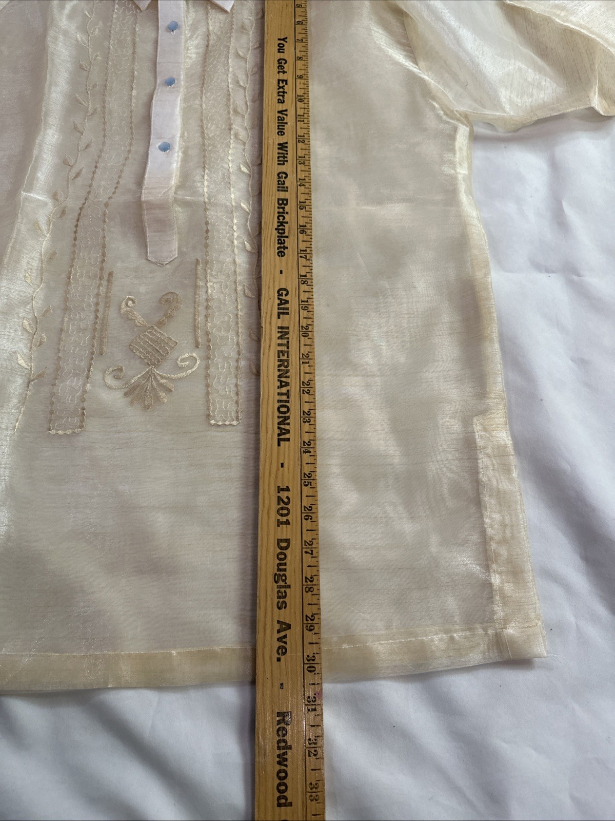 Barong Tagalog Formal Wear Men’s Size 2X NWOT Philippines Organza NWOT gallery