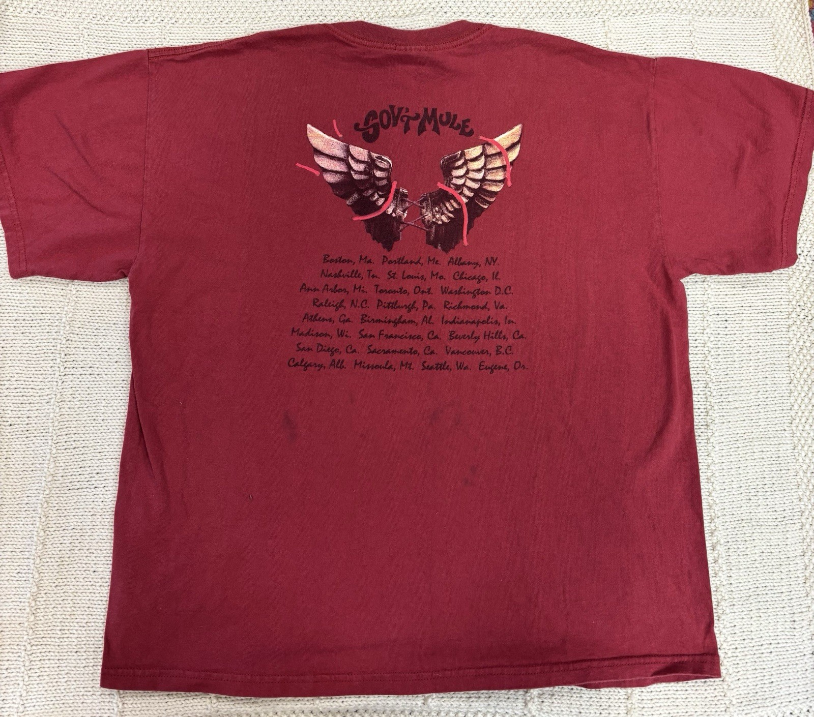Govt Mule Vintage Warren Haynes Signed T-shirt Size XL gallery