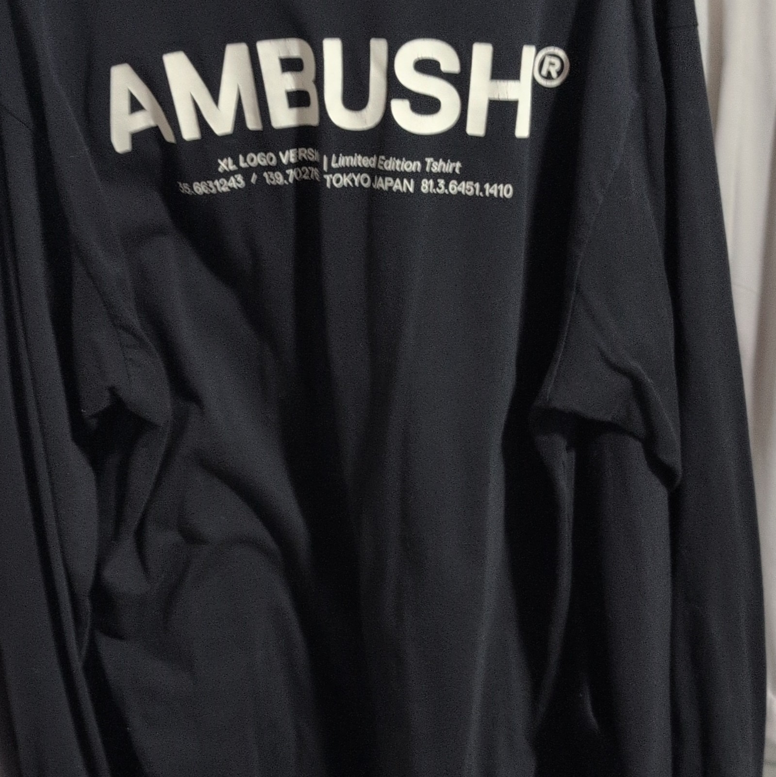 AMBUSH Logo Black Crew Neck Men's T-Shirt XL Long Sleeve Limited Edition gallery