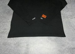 Heron Preston Black Style Embroidery Mock Neck Long Sleeve T-Shirt Size M Medium