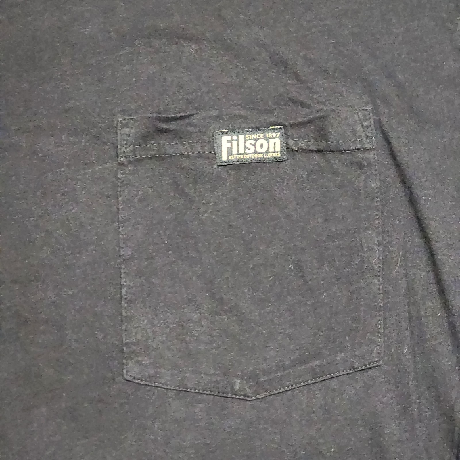 Filson Coal Black Pocket Tee Shirt 100% Cotton Size XL Better Outdoor Clothes gallery