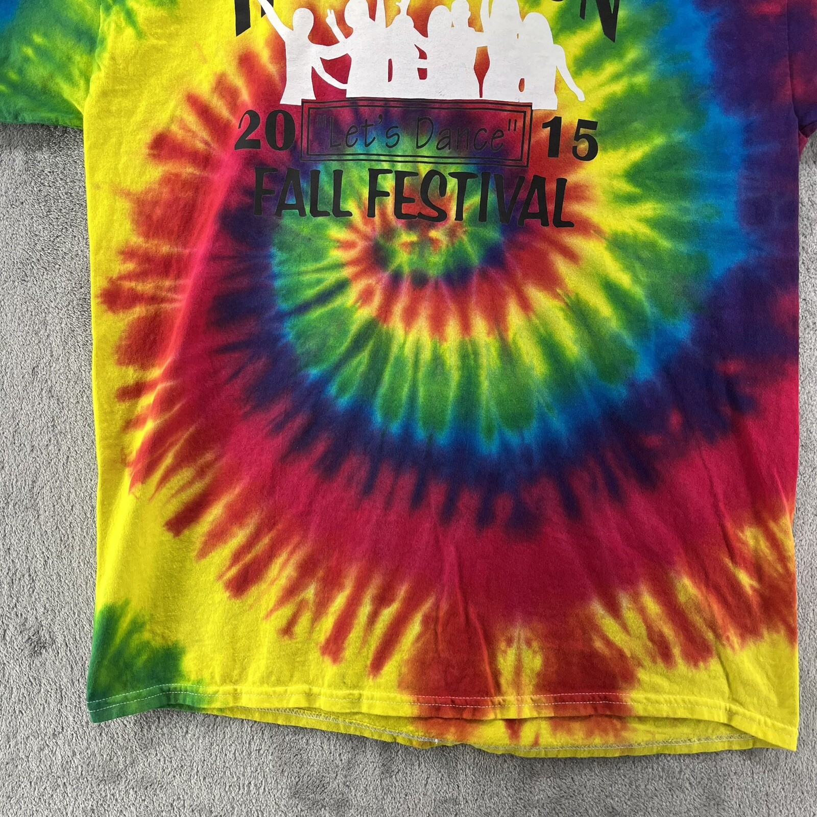 Hoschton Fall Festival Shirt Mens Large Multicolor Tie-Dye Hippy Hipster Retro gallery