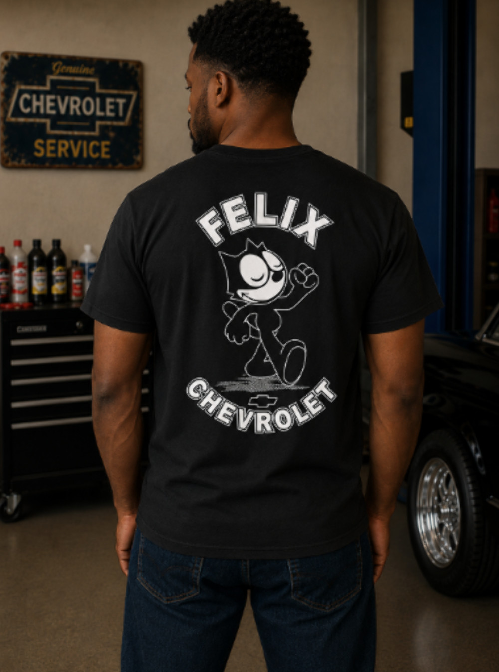 Felix Chevrolet Walking Cat T Shirt gallery