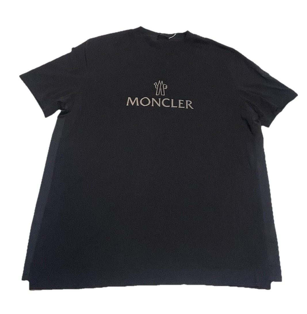 Mens XL MONCLER Maglia Maniche Corte Shirt Black Graphic Logo Cotton $595 Auth. gallery