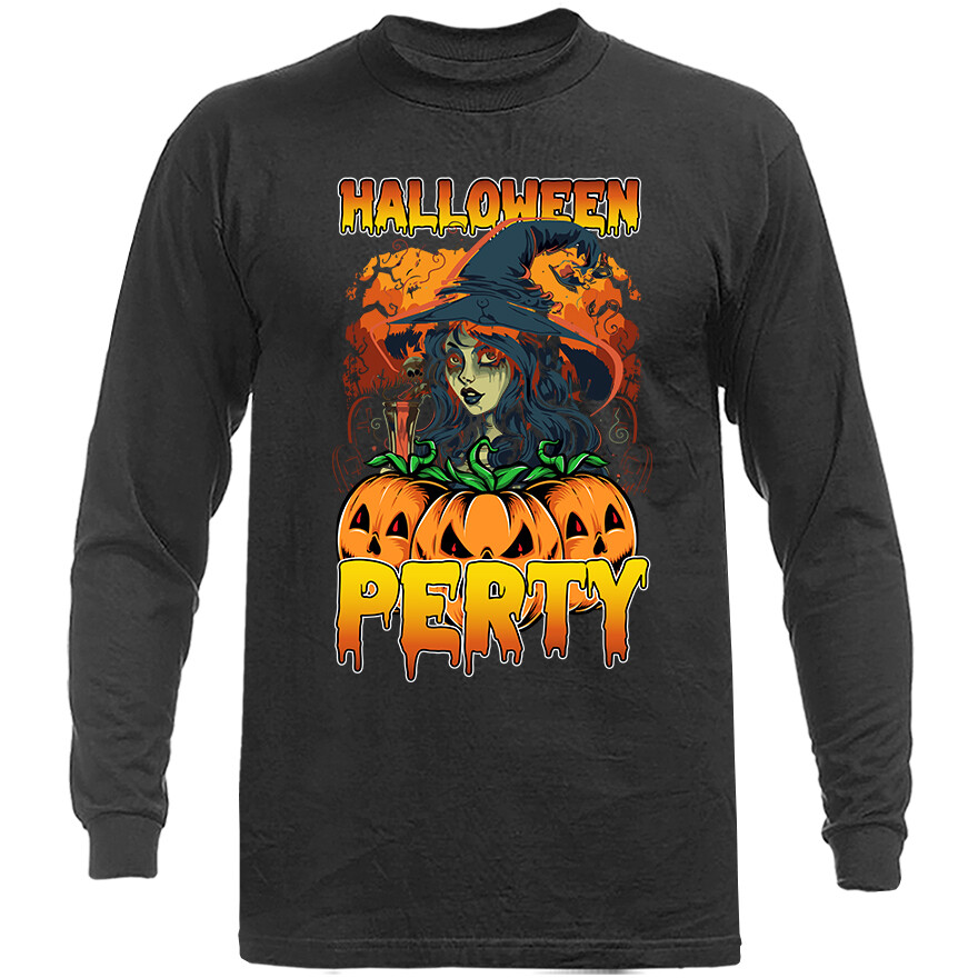 Halloween Costume Spooky Witches Pumpkin Ghost Long Sleeve T-Shirt