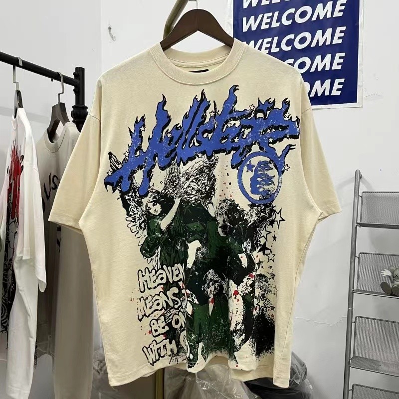 Hellstar printing star Short Sleeve High Street T-shirt Beige gallery