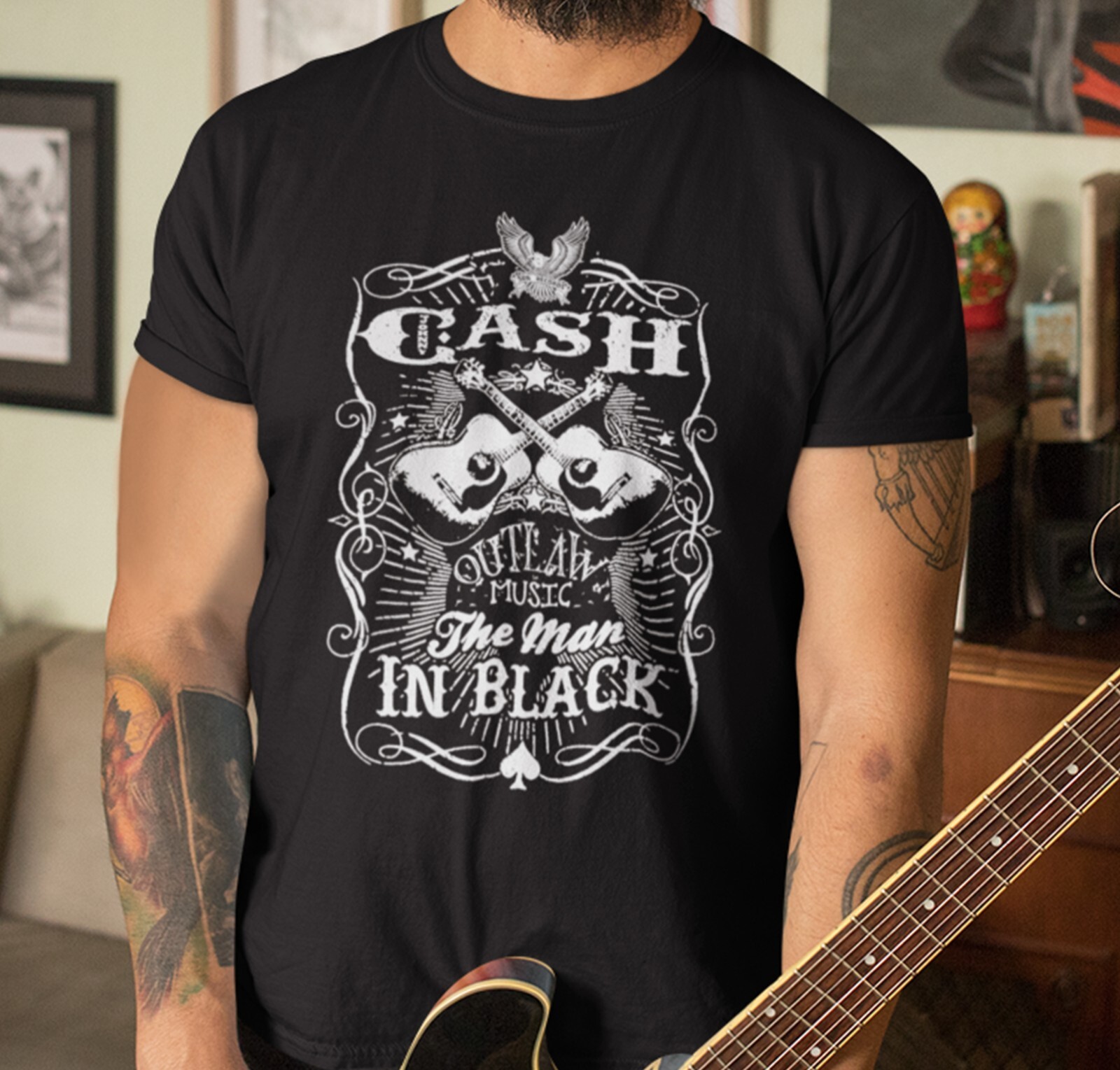 Johnny Cash T-Shirt, The Man in Black Shirt, Outlaw Country Shirt, Rock Shirt gallery